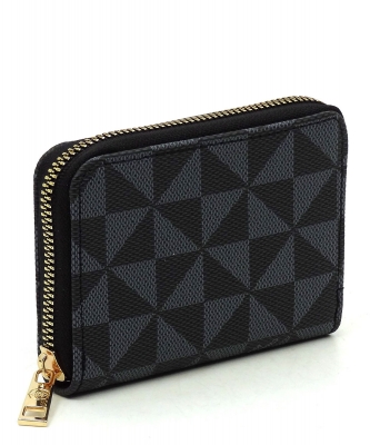 PM Monogrammed Accordion Card Holder Wallet PM017W BLACK